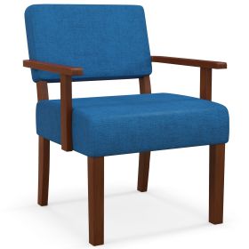 Wooden Frame Accent Chair Upholstered Living Room Chair