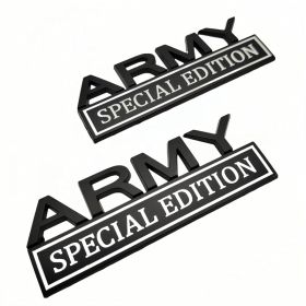 2pack Army Special Edition Emblems, Army Car Emblem 3D Badge Decal Car Truck SUV,Refrigerator Sticker,Window Display Stickers (Option: Blackwhite)