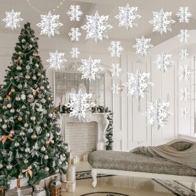Decorations, Paper Christmas Hanging Decor Indoor, White, 14-Pc (Option: WHITE)
