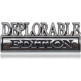2pcs Deplorable Edition Emblems, Emblem 3D Badge Decal Car Truck SUV,Refrigerator Sticker,Window Display Stickers,Bicycles, Laptops, Fridges (Option: SilverBlack)