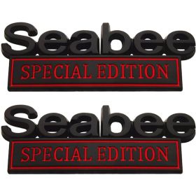2pack Seabee Special Edition Emblems, Seabee Emblem 3D Badge Decal Car Truck SUV,Refrigerator Sticker,Window Display Stickers,Bicycles, Laptops, (Option: BlackRed)