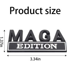 4pcs MAGA Edition Car  Metal Badge Sticker Truck Replacement, Suitable For General Motors SUV,Motorcycle, Bicycle Chrome Alloy (Option: Blackwhite)
