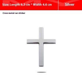 Car Metal Sticker 3D Cross Bumper Stickers (Option: Silver)