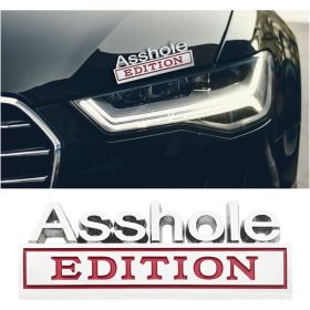 2pcs Emblem Car Decal, 3D Metal Letter Badge For Auto Front Hood, Trunk, Fender, Strong Adhesive Car Replacement Sticker, Universal Vehicle Exter (Option: SilverRed)