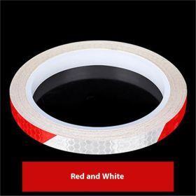 Car and motorcycle bicycle reflective stickers mountain bike luminous stickers dead fly bicycle wheel body sticker (Option: Red and white)
