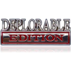 2pcs Deplorable Edition Emblems, Emblem 3D Badge Decal Car Truck SUV,Refrigerator Sticker,Window Display Stickers,Bicycles, Laptops, Fridges (Option: SilverRed)