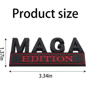4pcs MAGA Edition Car  Metal Badge Sticker Truck Replacement, Suitable For General Motors SUV,Motorcycle, Bicycle Chrome Alloy (Option: BlackRed)