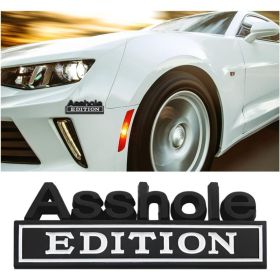2pcs Emblem Car Decal, 3D Metal Letter Badge For Auto Front Hood, Trunk, Fender, Strong Adhesive Car Replacement Sticker, Universal Vehicle Exter (Option: Blackwhite)