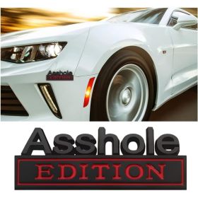 2pcs Emblem Car Decal, 3D Metal Letter Badge For Auto Front Hood, Trunk, Fender, Strong Adhesive Car Replacement Sticker, Universal Vehicle Exter (Option: BlackRed)