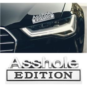 2pcs Emblem Car Decal, 3D Metal Letter Badge For Auto Front Hood, Trunk, Fender, Strong Adhesive Car Replacement Sticker, Universal Vehicle Exter (Option: SilverBlack)