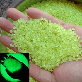 2000pcs/bag Glow In Dark Artificial Stone Gardening Aquarium Landscape Fluorescent Small Stone Vase Hourglass Luminous Sand Fluorescent Particles (Color: Yellow, size: 2000pcs/bag)