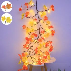 Maple Leaf Lamp, realistic flower lamp, night lamp, remote control, 8 lighting modes, wall decoration, suitable for parties (size: 144LED/7.55FT)