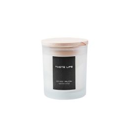Smokeless Handmade Soy Wax Scented Candle With Clear Wooden Cover (Style: Grey vetiver)