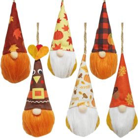 Fall Thanksgiving Tree Decorations Hanging Ornaments Plush, 6 Inch Large Fall Thanksgiving Ornaments for Small Tree Home Party Indoor Decorations (Color: 8pcs)