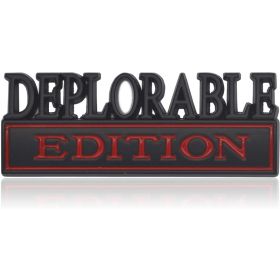 2pcs Deplorable Edition Emblems, Emblem 3D Badge Decal Car Truck SUV,Refrigerator Sticker,Window Display Stickers,Bicycles, Laptops, Fridges (Option: BlackRed)